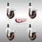Service Caster 4 Inch 316SS High Temp Glass Filled Nylon 1-3/8 Inch Stem Caster Set Lock Brake SCC-SS316TTLEX20S414-GFNSHT-138-4 - alternate 4